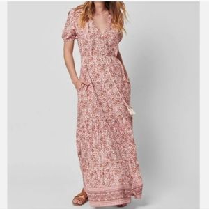 Faherty Pink Floral Maxi Dress